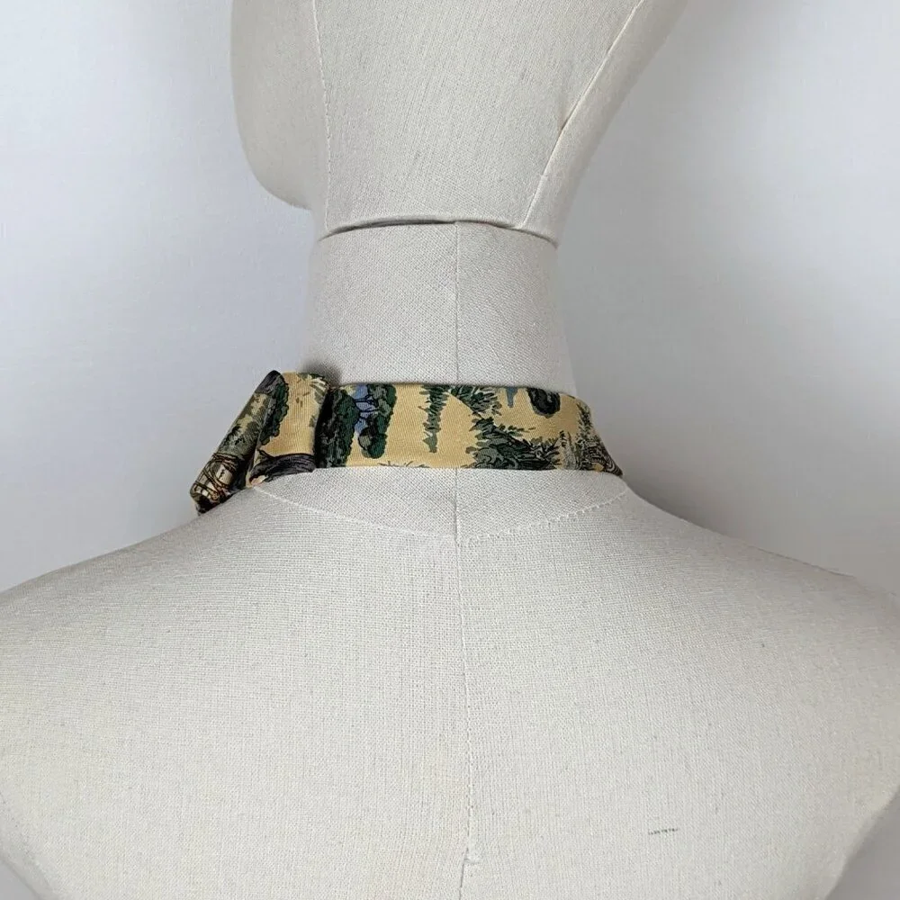 Yellow Safari Ascot -  Jungle Animal Silk Scarf - Unique Scarf